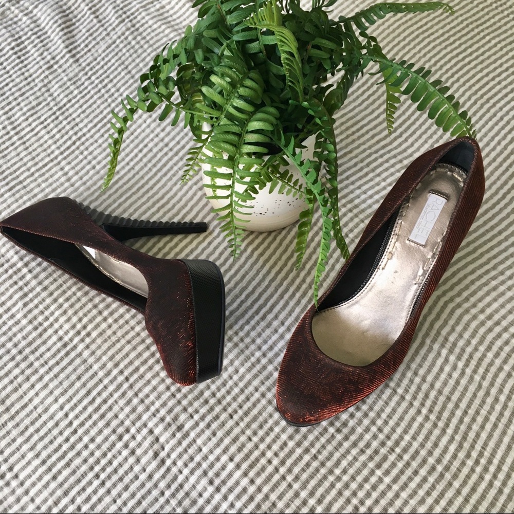 NWOB Rachel Roy Maria Metallic Statement Pumps